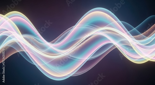 Abstract colorful light waves flowing across