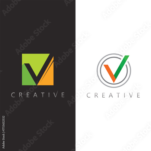 Gradient V Letter Logo with Checkmark Shape for Digital Marketing Businesses