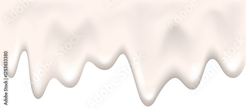 Yogurt, cream, glaze, liquid or paint wave realistic 3d texture.
