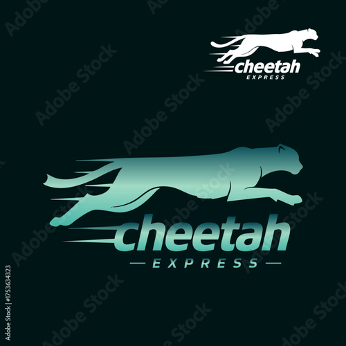 Sleek cheetah logo design conveying speed and efficiency for express delivery service