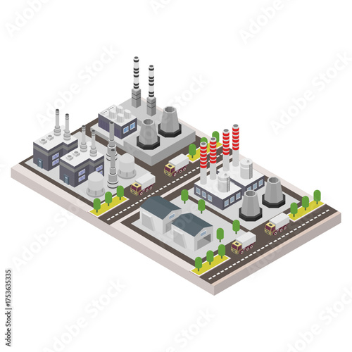 Power plant and alternative green electric generation station isometric