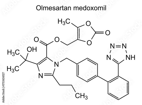 Olmesartan medoxomil, chemical structure of olmesartan medoxomil, drug substance