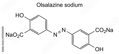 Olsalazine sodium, chemical structure of olsalazine sodium, drug substance