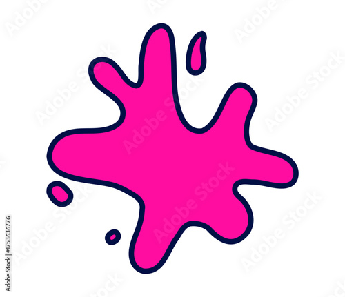 Dynamic pink splash with a bold outline, perfect for abstract art and creative design projects.