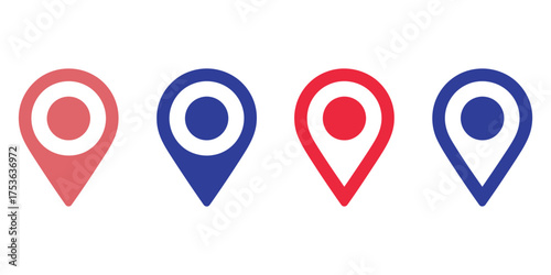 Location Pins Colorful Pointer Icons for Maps and Navigation Design