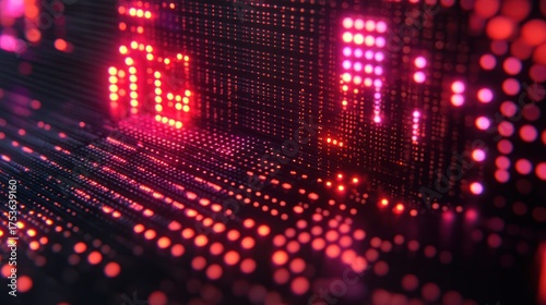 Wallpaper Mural Digital display matrix with glowing data and motion blur Torontodigital.ca