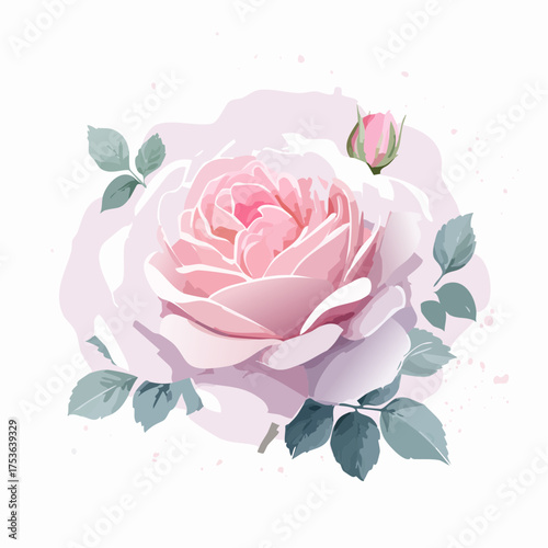 Englische Rose in Altrosa – Vintage-Charme