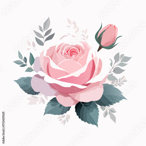 Englische Rose in Altrosa – Vintage-Charme