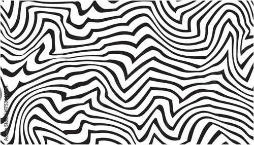 chaotic zebra swirl in bold monochrome wave motion