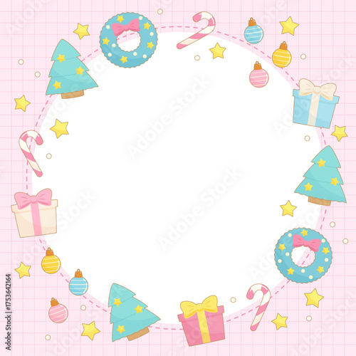 pink christmas season frame 1