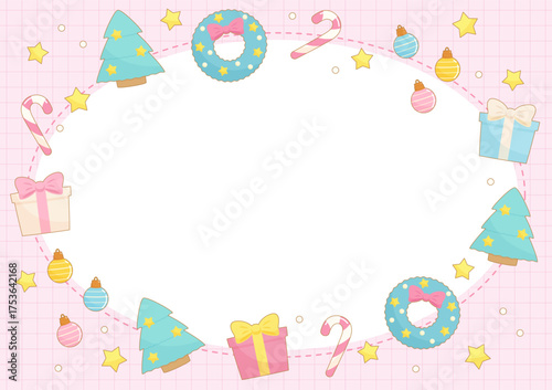 pink christmas season frame 2