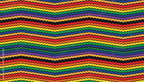 Colorful zigzag chevron pattern with rhythmic geometric repetition
