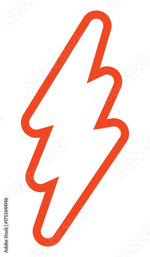 Red lightning bolt with a sleek design, perfect for modern and creative project applications.