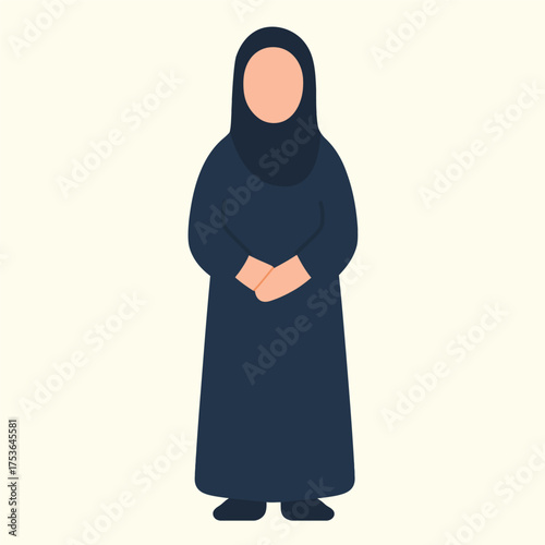Modest and Graceful: Muslim Woman in Hijab - Illustration