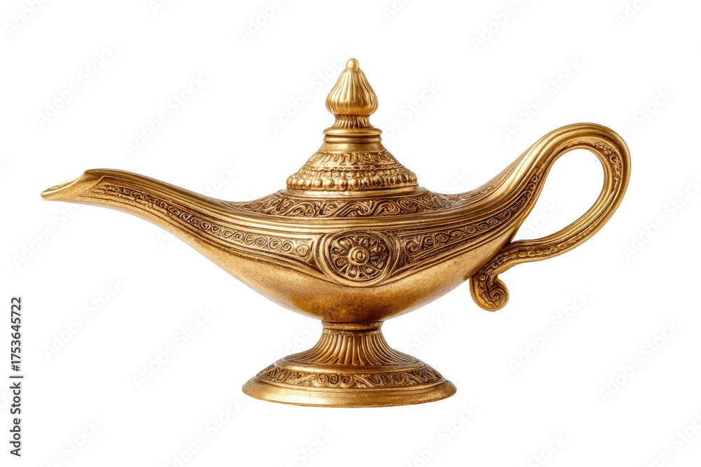 Fototapeta premium Golden magic lamp, ornate details