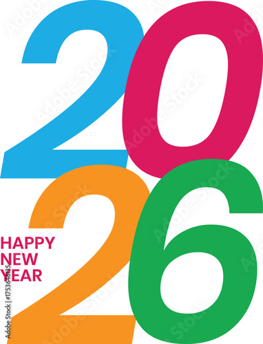 Happy New Year 2026 Colorful Celebration Design
