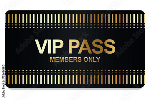 VIP pass. Premium VIP card. Luxury template design. Vector illustration.
