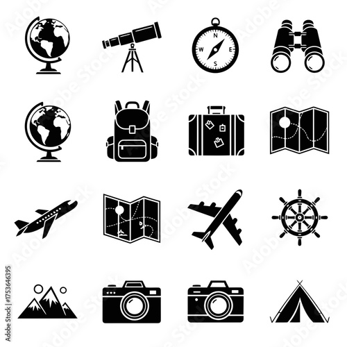 travel icons set