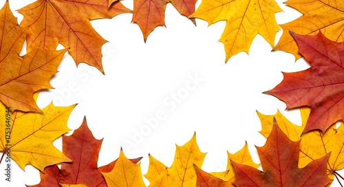 Colorful autumn leaves forming natural frame