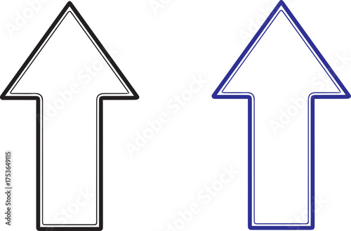 Navigate forward with modern arrow icons, pointing towards progress and success, perfect for business strategies or creative directions in black and blue