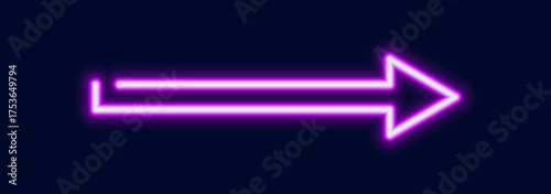 A bright glowing neon arrow with a right angle turn pointing forward. A symbol of progress or a new direction.