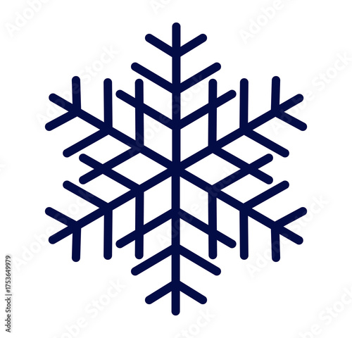 Detailed blue snowflake illustration perfect for winter-themed designs and seasonal decorations.