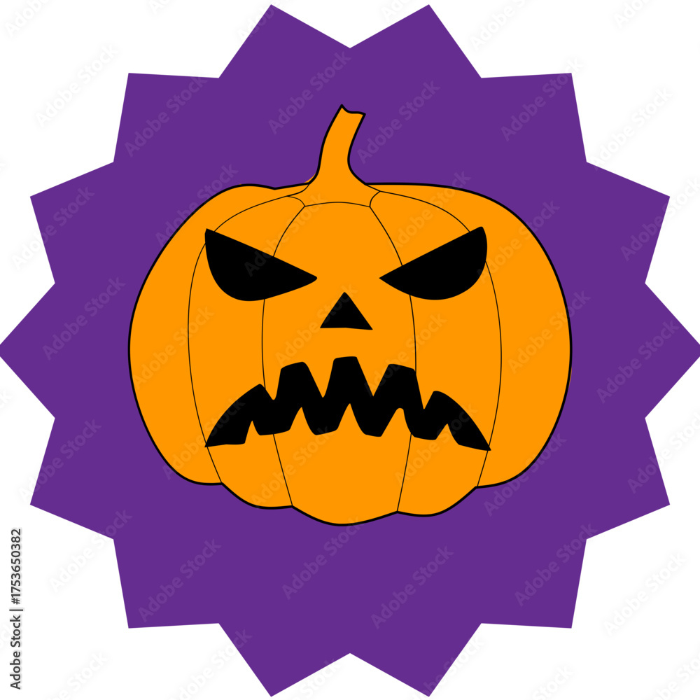 Naklejka premium Halloween Pumpkin Face