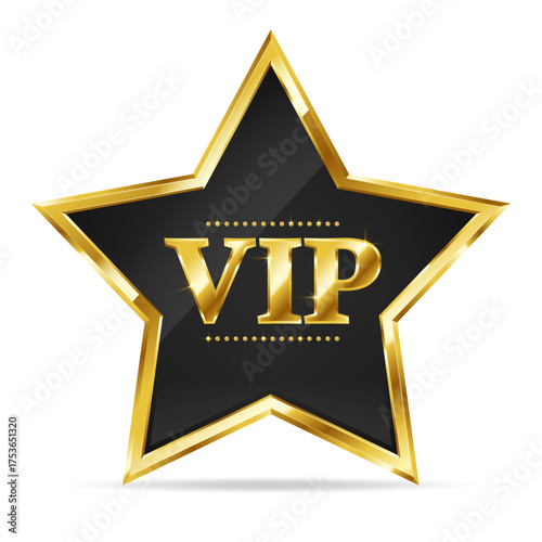 VIP premium membership golden star badge. Minimalistic Luxury premium design.
