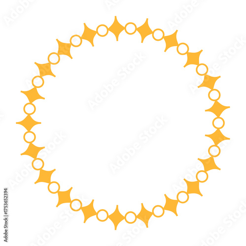 Intricate islamic frame with geometric patterns, ideal for art, design, and religious decoration.