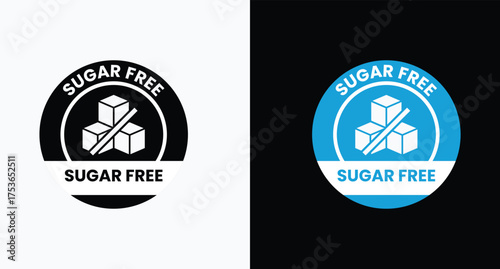 Sugar free label or Sugar free sign vector isolated in flat style. Best Lactose free label vector for product packaging design element. Simple Lactose free sign for packaging design.