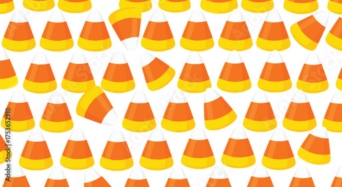 Vector art of seamless pattern of candy corn for halloween, a festive autumn treat