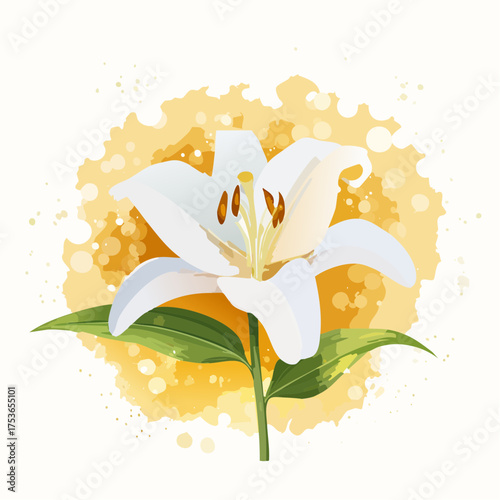 Lilie in Weiß und Gold – edle Symbolik