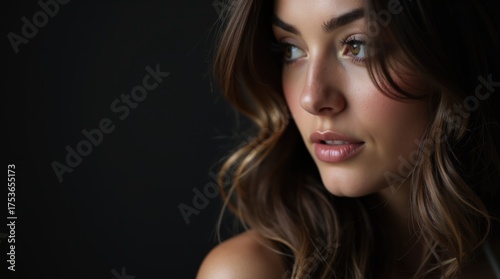 brown haired girl with beautiful dark hair 