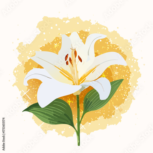 Lilie in Weiß und Gold – edle Symbolik