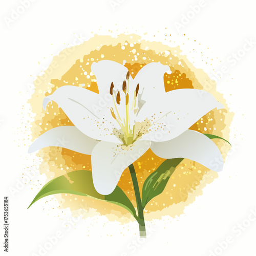 Lilie in Weiß und Gold – edle Symbolik
