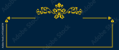 Classic ornate gold borders on a dark background, ideal for invitations and elegant designs.