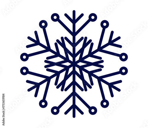 Intricate snowflake design perfect for winter decorations, holiday themes, or seasonal projects.