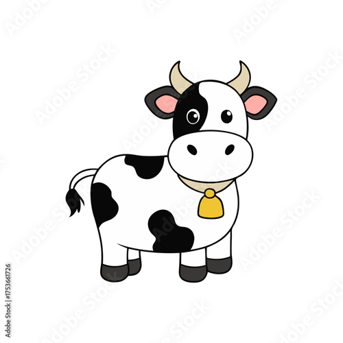 funny cow cartoon isolated