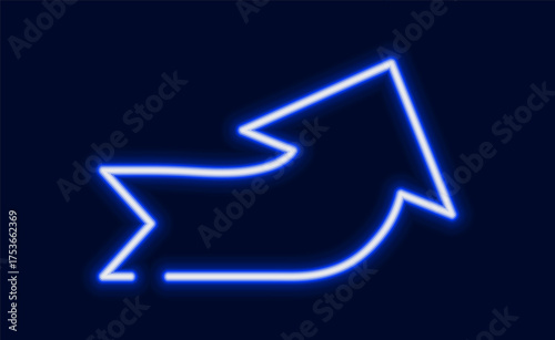 A glowing zigzag arrow design pointing forward and upward a symbol of growth progress or improvement.