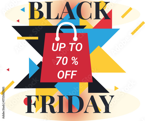 Vector geometric banner for Black Friday sale.