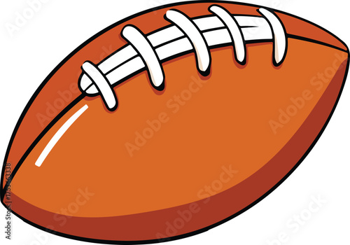 American Football Vector Sports Ball Illustration on Transparent Background