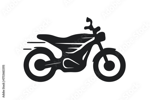 Speeding Motorcycle Emblem: Dynamic silhouette of a sleek motorcycle, capturing the essence of speed and freedom, ready to hit the open road.