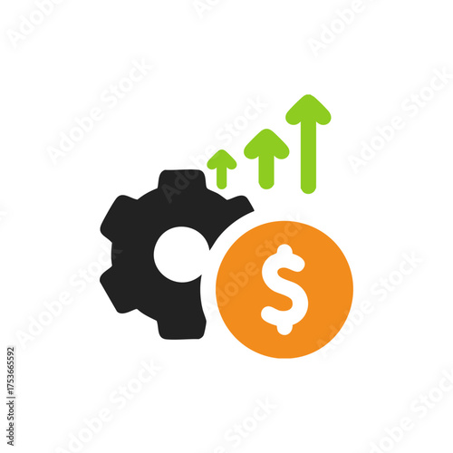 Cost effectiveness icon logo flat vector design