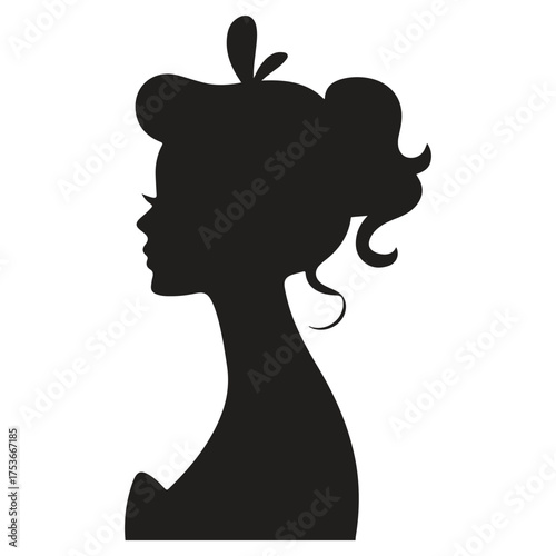 Elegant woman profile silhouette