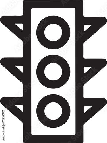 Black and yellow traffic light icon set vector design for web and business infographic elements