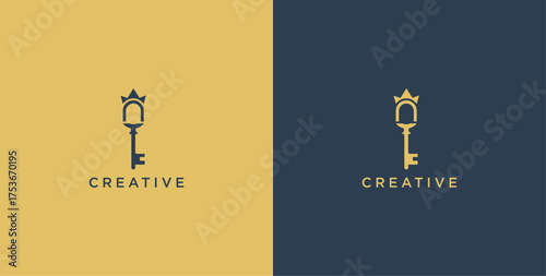 Door Key On Letter Logo Design N