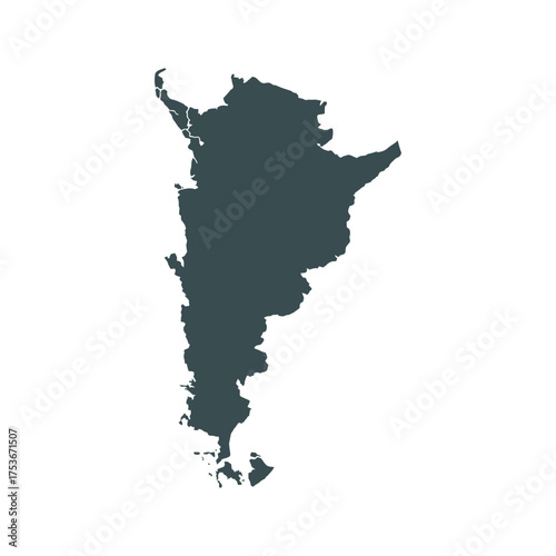 Argentina Silhouette Vector Map Isolated on Transparent Background