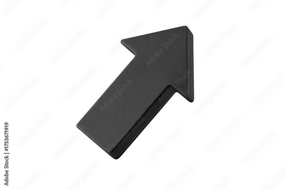 Fototapeta premium Black arrow icon pointing up right symbolising business growth, financial increase, progress, and future direction