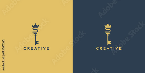 Door Key On Letter Logo Design S