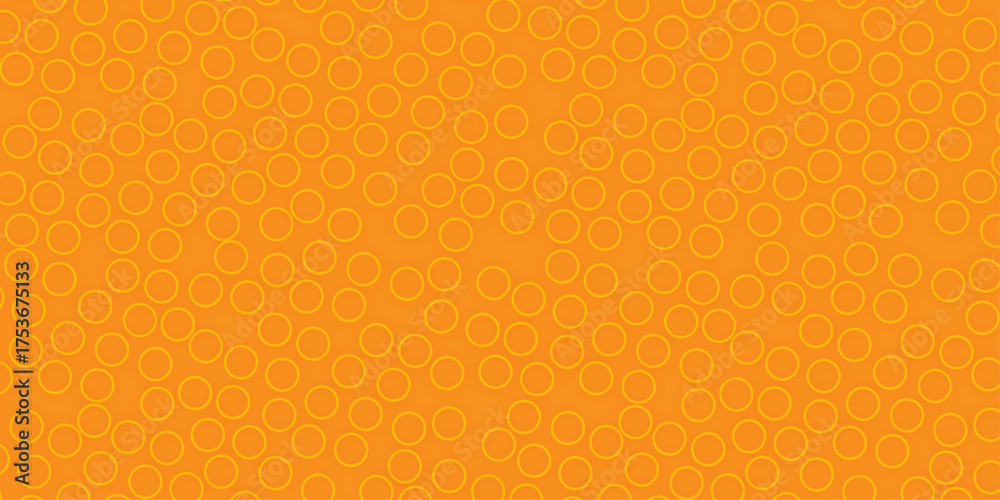 Abstract orange background with seamless geometric honeycomb pattern texture. decoration, bee, dot, cell, grunge, element, circle